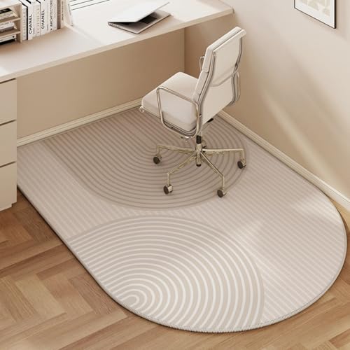カーペット&フローリング用オフィスチェアマット - ゲーミングチェア&オフィスチェア用滑り止めローリングデスクプロテクター 半円デザイン 100x120cm 床材