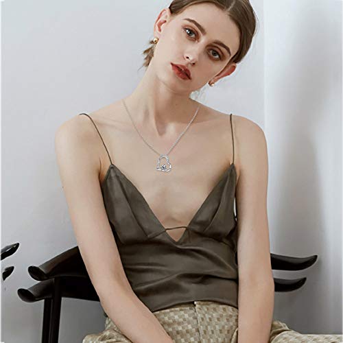 925 Sterling Silber Faultier Schmuck Geschenk für Faultier Liebhaber Kette Damen Herz Anhänger Halskette für Frauen Mädchen Valentinstag Geschenk für Kinder - 3