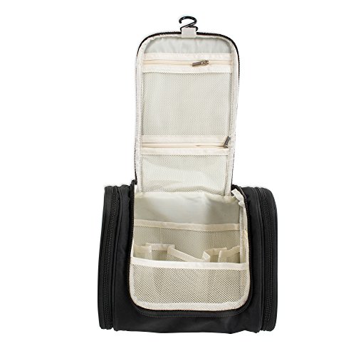 Travel Hanging Toiletry Bag for Men & Women, Perfect for Cosmetics, Makeup, Toiletry Organizer, Shaving Kit, and Large Essentials - Black