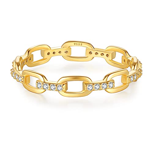 18K Gold Plated Chain Link Statement Ring