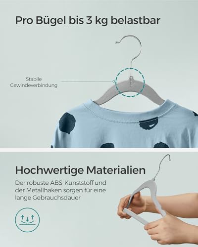 SONGMICS 30er Set Kinderkleiderbügel, Samt, platzsparend, rutschfest – Ansicht 8