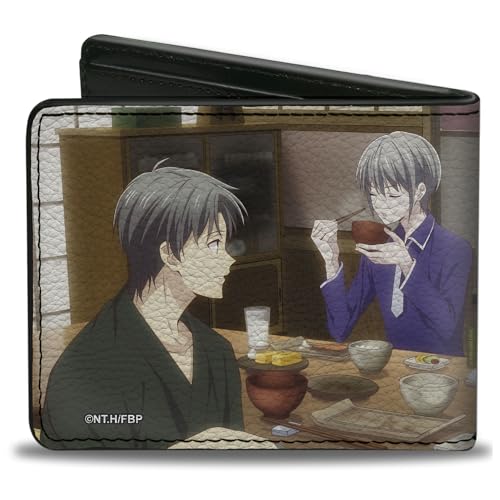 Buckle-Down Crunchyroll Wallet, Bifold, Fruits Basket Shigure Yuki Tohru Kyo Dining Scene, Vegan Leather2