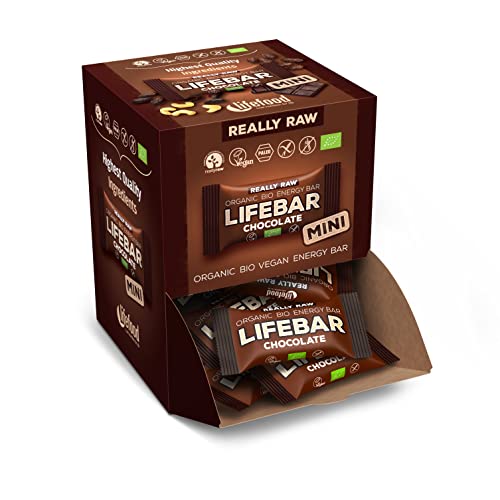 Lifefood, Lifebar Energy Bars Mini - Schokolade Mini Energieriegel, Rohkost, Vegan, Bio, Glutenfrei, Ohne Zuckerzusatz, Biologisch angebaut - 20er Pack (20 x 25g) Cover