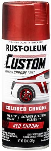 Rust-Oleum 340561 Automotive Custom Chrome Spray Paint, 10 oz, Red