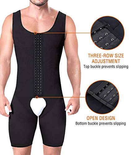 Men’s Bodysuit Abdomen Control Shapewear Legs Compression Body Shaper Short Back support Underwear2