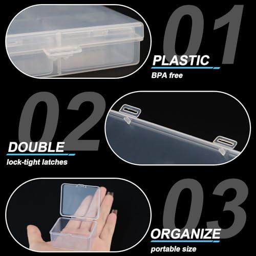 Image of 4 Pack Bead Storage Organizer Box - 23 Grids Clear Plastic Bead Organizer Boxes Clear Small Bead Storage Case for Bracelet Making DIY Jewelry Craft Nail Earrings Desktop Organizer