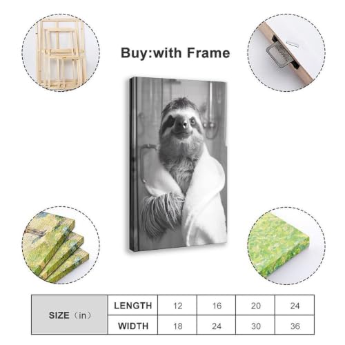 Poster paresseux robe blanche solution déco originale petit espace 20x30 cm - 2
