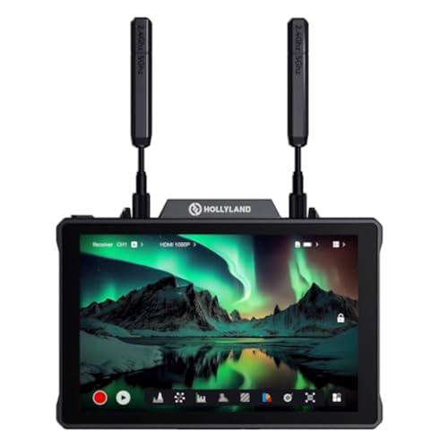 Image of Hollyland Pyro 7 Wireless Video Transmitter & Receiver & 7 inch Camera Field Monitor HDMI & SDI 1300ft Range, 60ms Latency Auto Dual-Band Hopping with Waveform, LUTs, Recording, Vector Scope,Solo kit