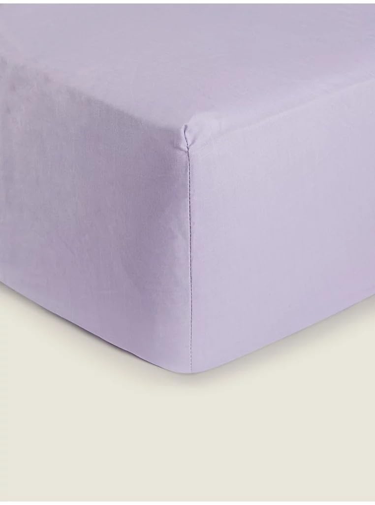 100% Egyptian Cotton 200 TC (Lilac, Double Fitted Sheet)