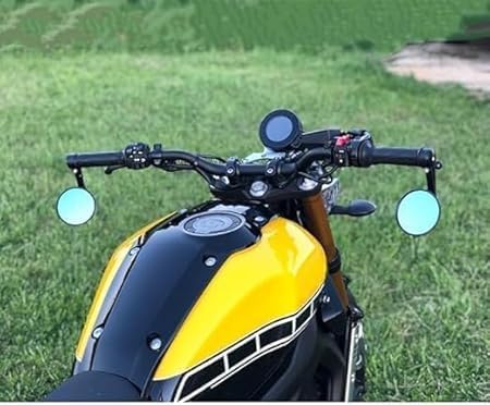 Image of GT Round Bar End Mirror Set for Classic, Bullet, Hunter, Meteor 350 Motorcycles,Continental GT 650 /Bullet 350 /500 All Model RE Bike Small Stylish Rear Handle Design