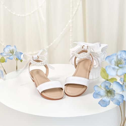 Image of Otter MOMO Girls Open Toe Princess Flat Sandals with Comfort Sole Summer Sandals