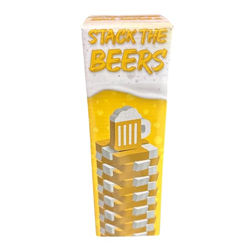 Island Dogs Stack The Beers Game – Fun Adult Stacking Drinking Game & Party Game for 2+ Players, 45 Wood Pieces + Beer Topper – Perfect for Game Nights, Parties, & Bar Fun