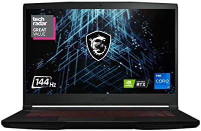 MSI GF63 15.6" 144Hz Gaming Laptop: Intel Core i7-11800H RTX 3050 TI 16GB 512GB NVMe SSD Win11 (11UD-260)