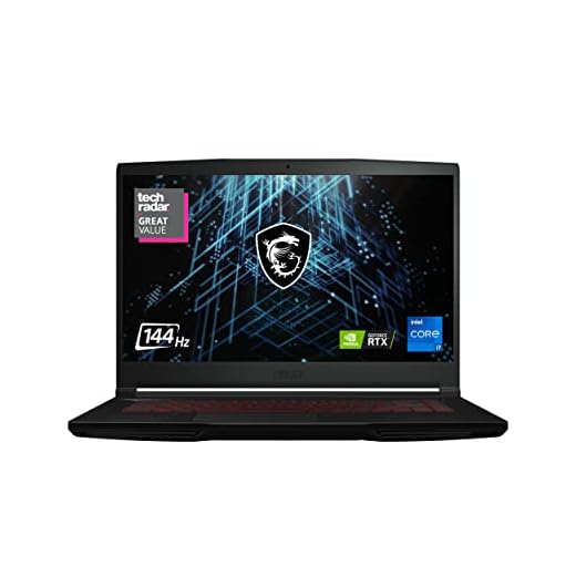 MSI GF63 15,6 "laptop para jogos 144Hz: Intel Core i7-11800H RTX 3050 TI 16GB 512GB NVME SSD WIN11 (11UD-260)