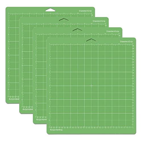 AUTIDEFY 4 Pack Cutting Mats 12\"x12\" Sticky Quilting Cutting Mats Replacement Accessories for Square Gridded Cut Mats Replacement for Crafts Sewing and All Arts(Green)