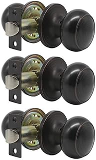 Probrico Oil Rubbed Bronze Passage Door Lock Keyless Knob Handles Leversets
