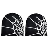 Pooyikoi Y2K Gothic Spider Pattern Wool Acrylic Knitted Hat Women Beanie Winter Warm Beanies Men Cas