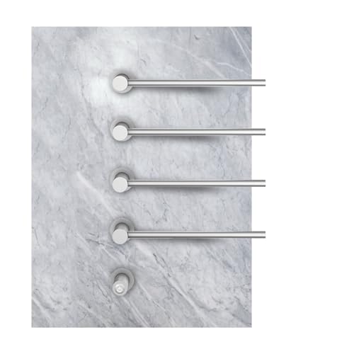 Toallero calefaccionado de Acero Inoxidable Cepillado con 4 Varillas y Control de Temperatura Constante para Montaje en Pared.