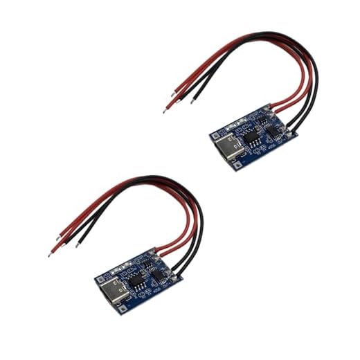 18650 - Modulo di ricarica per batteria al litio con cavo, scheda di ricarica USB, confezione da 2, con doppia protezione per batterie a celle singole agli ioni di litio o LiPo (2)