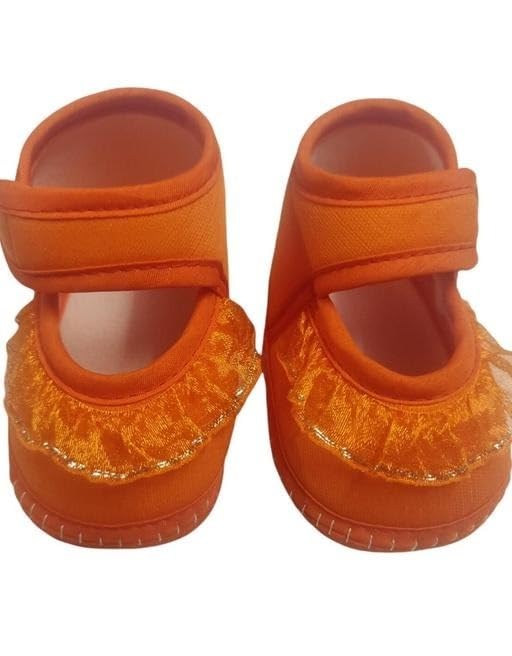 Image of Cute Baby Girl Sandals Soft Cotton Booties Comfortable Slip Shoes for Early Walking