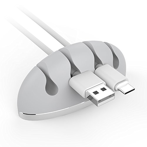 hapurs Cable Clip Cable Organizer, Wires Cord Management System for Your Messy Wires, Desktop Cord Cable Holder to Keep Your Desk Tidy and Organized (Gray)
