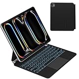 Emoonland Magic Keyboard for iPad 13 Pro (M4), iPad Pro 13 inch Case with Keyboard, Easy-Set Magnetic Case with Multi-Touch Trackpad, 7 Colors Backlit, Auto Sleep/Wake for A2925, A2926