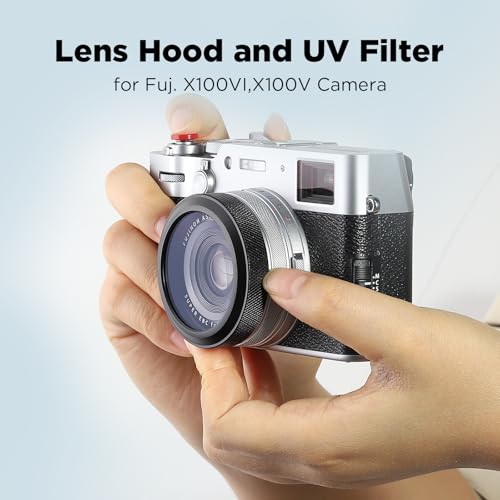 Image of Haoge MC UV Camera Lens Protection Filter for Fujifilm X100VI Fuji X100V Camera with Integrated Adapter Ring Black LUV-XVIB