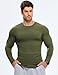 JMIERR Mens Shirts Casual Crewneck Muscle Slim Fitted Workout Gym Athletic T-Shirts Fall Fashion Long Sleeve Shirt for Men, M, Army Green