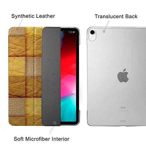 Image of iPad PRO 11 Inch 1 Gen 2018 [ PRO 11 1st ] A1980 A1934 A2013 MU0T2HN /A MU0Y2HN /A MTXN2HN /A MTXP2HN /A Printed Slim Lightweight Protective PC Dual Angle Stand Clear Flip Back Cover - Brown Patchwork