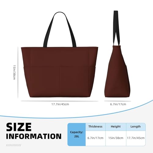 Brown Print Large Beach Tote Bag for Women Extra Large Capacity Sandproof Waterproof Pool Bag Suitable for Swimming Pool Gym Groceries Travel4