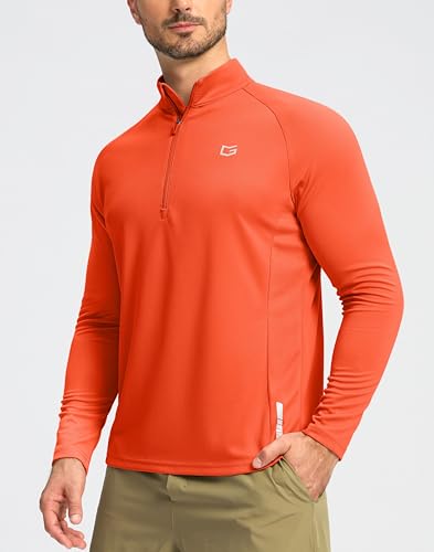 Image of G Gradual Men's Quarter Zip Pullover Running Athletic Shirts Long Sleeve | Lightweight, Quick Dry, Moisture Wicking, Sun Protection, 1 /4 Zip Golf Pullover for Men Workout, Gym, Hiking, Casual