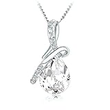Mother's Day Gift ''External Love'' Water-drop Shape Crystal Pendant Necklace for Women