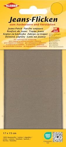 Kleiber 17 cm x 15 cm naprawa jeansów naprawa łatka przycięta do wymaganego rozmiaru - średni niebieski