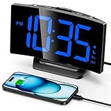 GOLOZA Upgraded Digital Alarm Clock for Bedrooms, Digital Clock with Customizable Night Mode, 5 Levels Brightness+Off, 2 Volume, 3 Alarm Tones, Snooze, USB Charging Port, Power-Off Memory, 12/24H/DST