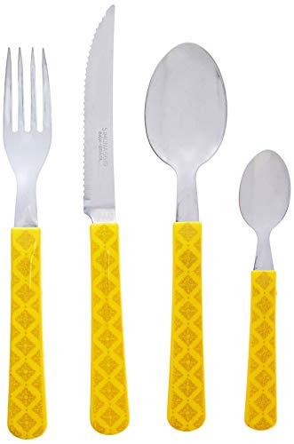Conjunto de Talheres Sintonia Décor, 24 Peças, Simonaggio 1330/24-11VT, Amarelo / Vitral