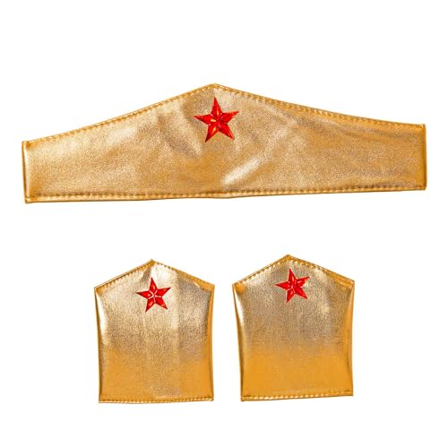 W WIDMANN MILANO Party Fashion - 03374 - Set Super Hero Girl, bandeau et manchettes, accessoire, Superwomen, Mardi Gras, Carnaval, Fête à thème