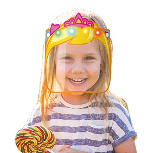 Kpi Led Girls, Princess 3 Pack Character Animation Design Curofit Face Shield, Princess, Pink Princess, Unicorn - Clear Visor With Comfortable Elastic Band And Sponge, Girls #TOP1