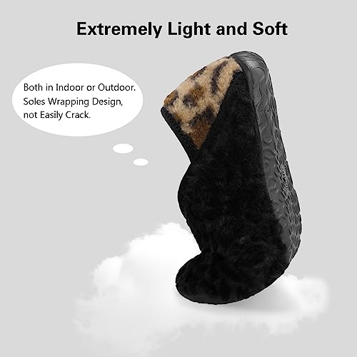 Image of Spesoul Fuzzy House Slippers for Women Men Indoor Closed Back Lightweight Cozy Faux Furry Lining Barefoot House Shoes Slipper Socks for Bedroom Home Office Yoga Outdoor Walking Shoes