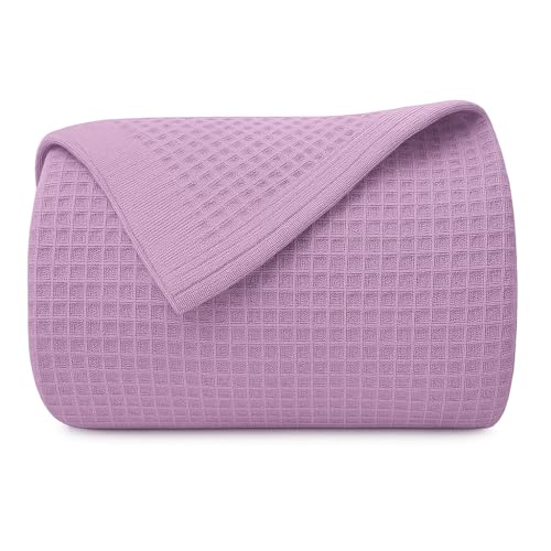 Image of Super Soft & Breathable 100% Microfiber Waffle Blanket - Throw Blanket and Quilt for Bed & Sofa Queen Size - Pastel Purple