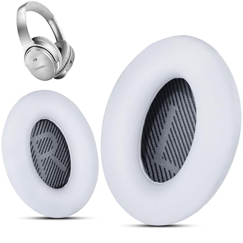 Image of Premium Ear Pad Replacement for Bose Headphones Earpads, Compatible with Bose QuietComfort 35 ii /QC35 /QC25 /QC2 /QC15 /Ae2 /Ae2i /Ae2w /SoundTrue & SoundLink, by Krone Kalpasmos - White