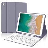 IVEOPPE Tastiera iPad 6 Generazione 9.7" 2018, Cover Tastiera layout Italiano Bluetooth Senza fili Staccabile, Custodia con Portapenna per iPad 5/4 Gen/Pro 9.7/Air 2/Air 1, Lavanda Viola