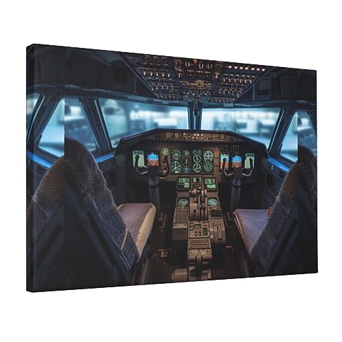 Peinture de cockpit d'avion colorée en tableau décoratif mural pour salon