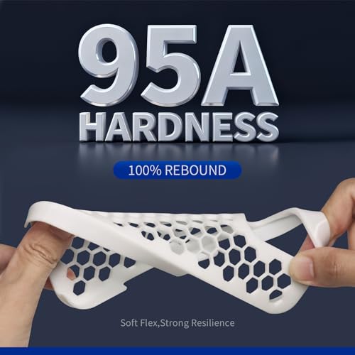 Image of TPU 95A Filament 1.75mm White 1kg - Flexible 3D Printer Filament | Soft TPU 95A, flexible & durable, 1.75mm, 1kg (2.2lbs), ideal for phone cases, wearables, smooth low-string print