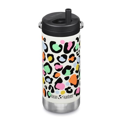 Klean Kanteen Unisex's TKWide 12 oz (con tapa Twist) color Leopard Print blanco