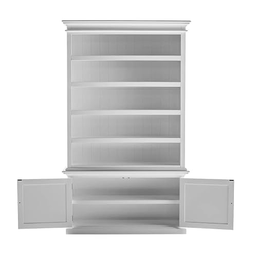 Novasolo Halifax Mahogany Wood Single-Bay Hutch In White #TOP1