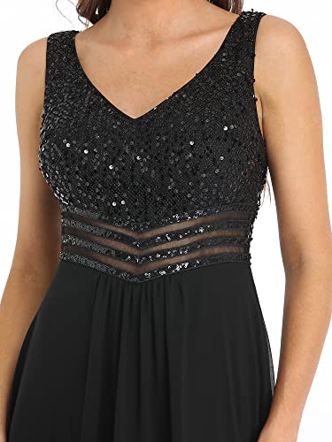 Ever-Pretty Women's Plus Size Elegant Empire Waist Sequin Formal Prom Gown Black Us14 #TOP4
