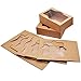 JOYIN 20 PCS Kraft Cardboard Bakery Cookie Boxes Set in 3 Sizes Auto-Popup with Window for Christmas Cupcakes, Cookies, Brownies, Donuts, Truffles Gift-Giving