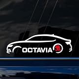 Car Outline Vinyl Decal Stickers for Skoda Octavia | Car Window | Laptop | 2-Pack