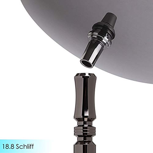 DILAW® TRIPHAN Shisha Edelstahl Black V2A 96cm Hookah Big Size + LED Licht | Wasserpfeife Kaminkopf Komplettset… – Bild 7