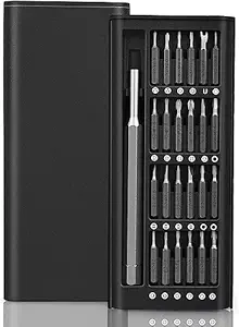 ELISCO 24 In 1 Mini Precision Screwdriver Set with Magnetic Head & S2 Steel Bits for Mobile Phone, Tablet, PC & Household Repair Tool Kit - Black
